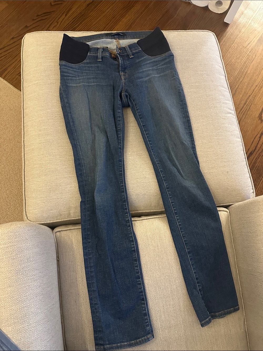 J Brand “mama J” straight Leg Maternity Jeans in Dark Blue